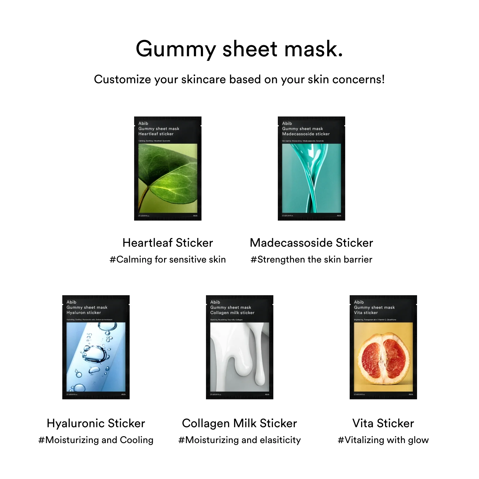 ABIB Gummy sheet mask (5 lloje) - Figura 2
