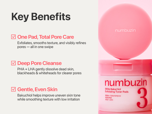 Numbuzin No.3 Bifida Bakuchiol Exfoliating Toner Pads (70ea) - Figura 4
